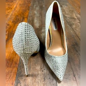 Steve Madden Crystal Jeweled Pointed Toe Pumps